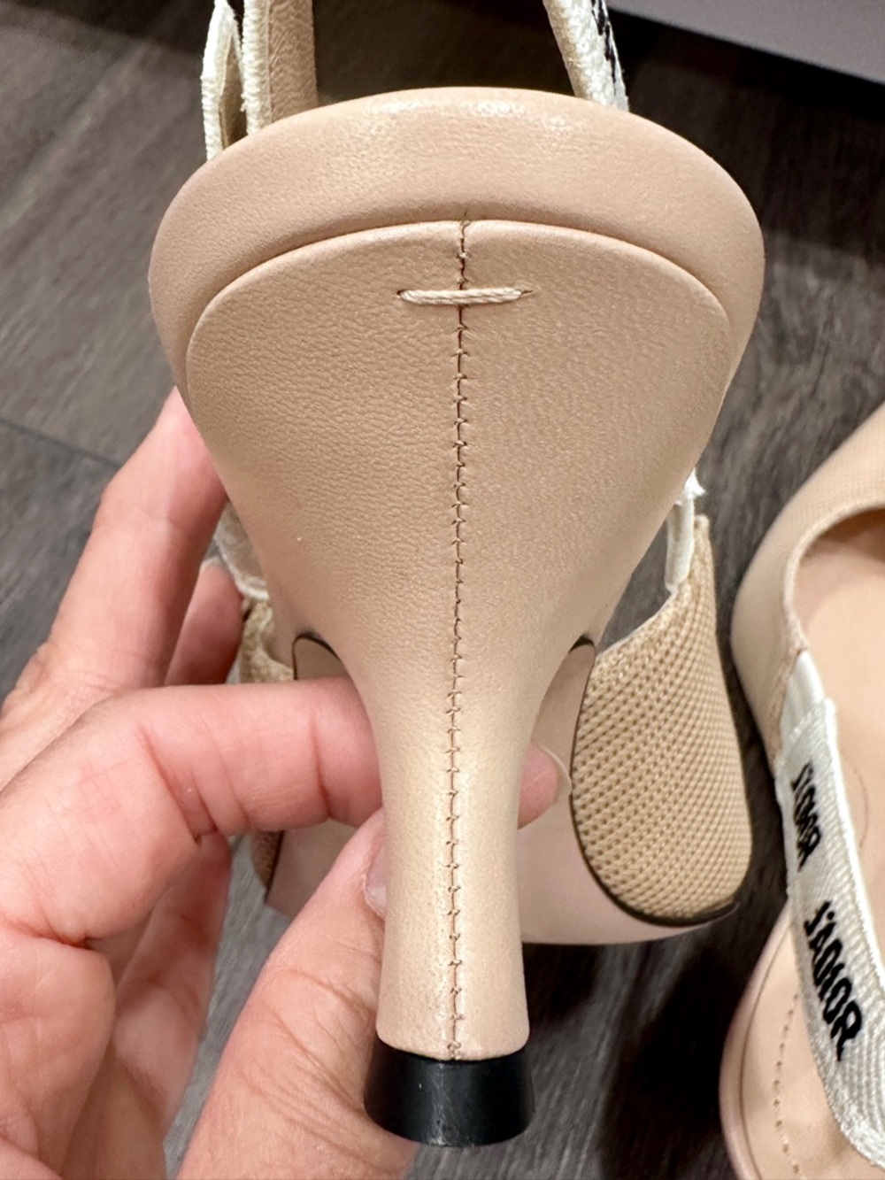 CHRISTIAN DIOR J'ADIOR FABRIC & RIBBON BEIGE KITTEN HEEL SHOES SLINGBACKS 36.5 - Picture 14 of 15